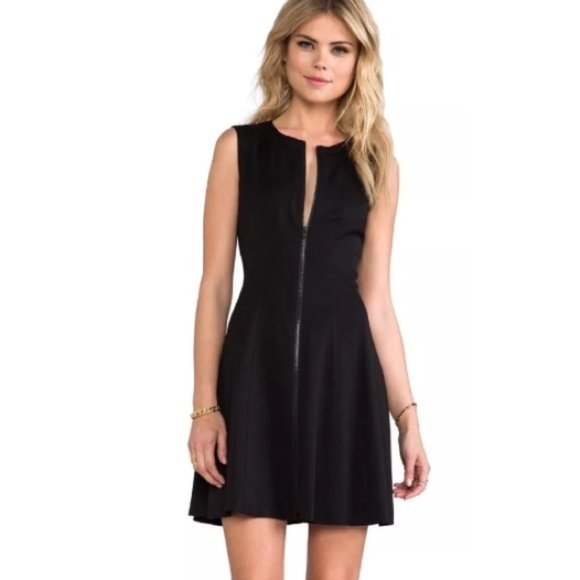 NEW WITHOUT TAGS Theory Zip Front Dress Black - Picture 1 of 3